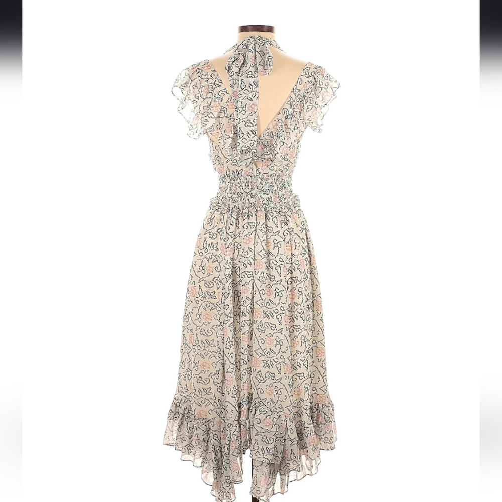 Ulla Johnson Aviva Silk Floral Shibori Midi Dress Size 0 - Picture 2 of 5